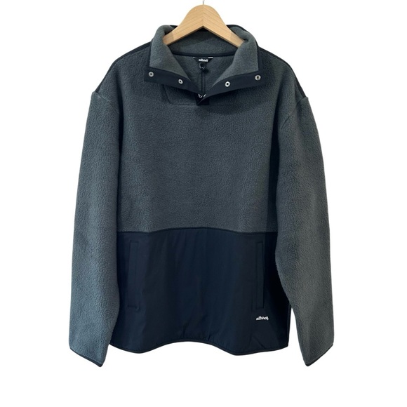 allbirds Other - Allbirds men’s Fluff Fleece Pullover L grey black cozy pocket outdoors NWT